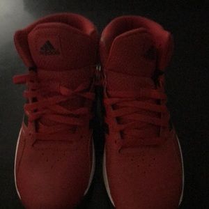 Adidas sneakers.  Red.  Gently used.  Size 6.5